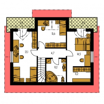 Mirror image | Floor plan of second floor - TREND 269